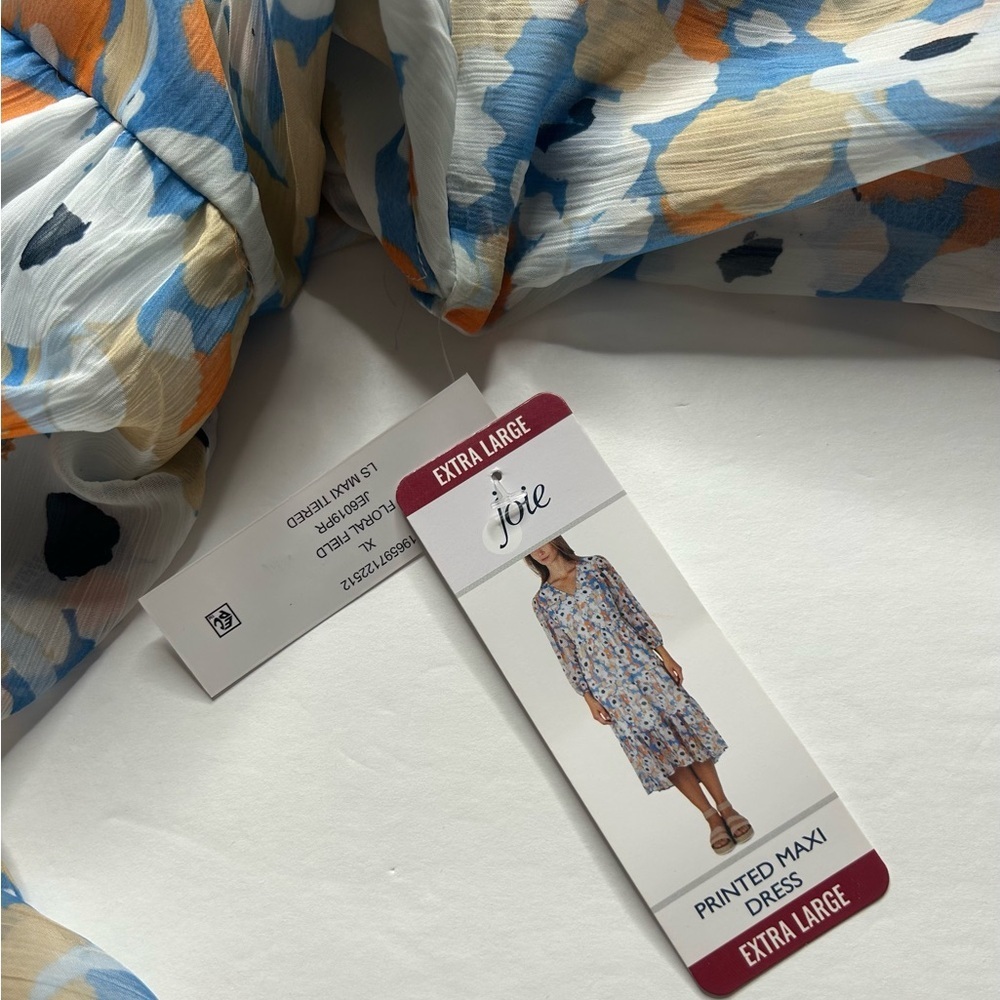 Joie NWT Limited Edition Floral Fields Maxi Dress Women sz XL boho high low hem - Picture 11 of 14